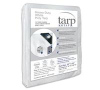 Kotap 20 x 30 Ft. Heavy-Duty Protection/Coverage Tarp, Superior Weave for Greater Longevity 8-mil, Multi-Use, Waterproof, White, 1-Pack (TRW-2030)