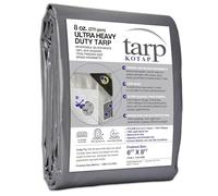 Kotap tuh-0608 tamaño Ultra Heavy-duty 8 oz/16-mil Poly Tarp, 6 "x 8, reversible, color plateado y blanco