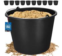 KOTARBAU® 10 Cubos de plástico, 16 litros, Negro, Cubo para Trabajos en jardín, construcción, Balde para mortero, Cemento, Agua, Cubo con asa Multiuso, Cubo Limpieza, Resistente, 10 Unidades
