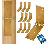 KOTARBAU® 10 x Bisagras de acero inoxidable para muebles, 250 x 50 mm, Bisagra apaisada de construcción, Nudo enrollado, Conector, Bisagra de doble hoja, Bisagra libro multiuso, Galvanizada