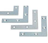 KOTARBAU® 10 x Placas de esquina, Placas planas en forma de L, 50x50x10 Conector angular, Conector de esquina, Placa perforada, Placas de reparación 90º, Conectores planos, Pletinas, Soportes de acero