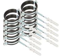 KOTARBAU® 10 x Soportes de tubo 2,5" con junta de goma, Abrazadera para bajante, Abrazaderas para tubos, Abrazadera antivibración de acero, Soporte de fijación de las tuberías, Soporte de pared,10 uds