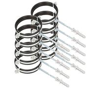 KOTARBAU® 10 x Soportes de tubo 4" con junta de goma, Abrazadera para bajante, Abrazaderas para tubos, Abrazadera antivibración de acero, Soporte de fijación de las tuberías, Soporte de conductos