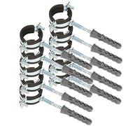 KOTARBAU® 10 x Soportes de tubo 5/4" con junta de goma, Abrazadera para bajante, Abrazaderas para tubos, Abrazadera antivibración de acero, Soporte de fijación de las tuberías, Soporte de conductos