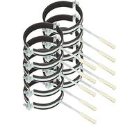 KOTARBAU® 10 x Soportes de tubo 5" con junta de goma, Abrazadera para bajante, Abrazaderas para tubos, Abrazadera antivibración de acero, Soporte de fijación de las tuberías, Soporte de conductos