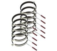 KOTARBAU® 10 x Soportes de tubo 8" con junta de goma, Abrazadera para bajante, Abrazaderas para tubos, Abrazadera antivibración de acero, Soporte de fijación de las tuberías, Soporte de conductos