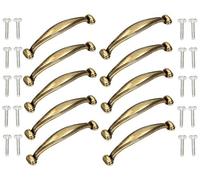 KOTARBAU® 10 x Tiradores para muebles 96 mm, Tirador para muebles, Tiradores para armario, Tirador de arco, Manija para cajón, Tirador vintage, retro, Manijas de puertas para muebles, Oro viejo