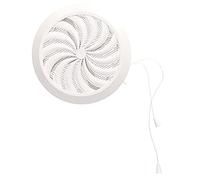 KOTARBAU® 100-150 mm Rejilla de ventilación regulable con cierre y protección contra insectos, redonda, color blanco