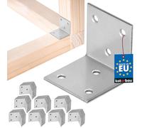 KOTARBAU® 100 unidades de conectores angulares de 40 x 40 x 40 mm, acero galvanizado, color plateado, para cargas pesadas, para muebles, angulares, de madera, para estanterías, de metal, estables