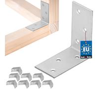 KOTARBAU® 100 unidades de conectores angulares de 50 x 50 x 25 mm, acero galvanizado, color plateado, para cargas pesadas, para muebles, ángulo de madera, ángulo de estantería, metal, estable