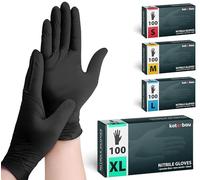 KOTARBAU® 100 unidades de guantes desechables de nitrilo guantes desechables XL guantes negros guantes de goma desechables guantes de protección guantes de taller guantes de cocina guantes guantes