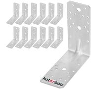 KOTARBAU® 12 Piezas Conectores En Ángulo - Acero Galvanizado - 150 x 150 x 65 mm - Plata - Escuadras Metálicas - 90 Grados - Escuadras Para Madera - Fácil Montaje - Resistente A La Corrosión