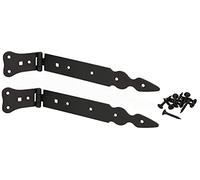 KOTARBAU® 2 Bisagras de puerta 250 mm de acero inoxidable, Negra - recubrimiento en polvo, Herraje para puertas de jardín de madera, Robusta, Bisagra apaisada para Cobertizo, Granero, 2 UNIDADES