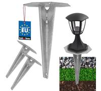 KOTARBAU® 2 estacas para iluminación de jardín, 175 mm, acero galvanizado, anclajes de tierra, anclajes para suelo, soporte de suelo para lámparas de jardín, manguito de suelo, anclaje para suelo
