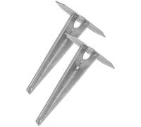 KOTARBAU® 2 estacas para iluminación de jardín, 190 mm, acero galvanizado, anclajes de tierra, anclajes para suelo, soporte de suelo para lámparas de jardín, manguito de suelo, anclaje para suelo