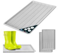 KOTARBAU® 2 Piezas Bandeja Zapatos - Plástico - 45 x 30 cm - Gris - Bandeja Botas - Fácil De Limpiar - Resistente y Duradera