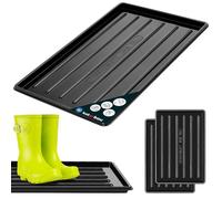 KOTARBAU® 2 Piezas Bandeja Zapatos - Plástico - 45 x 30 cm - Negro - Bandeja Botas - Fácil De Limpiar - Resistente y Duradera