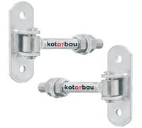 KOTARBAU® 2 piezas Bisagras Para Puertas - Acero - 130 mm M16 - Plata - Bisagra Ajustable Para Puerta De Jardín - Con Placa De Montaje - Para Cancelas Y Portones - Bisagras Regulables