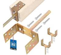 KOTARBAU® Juego de 2 soportes en U de 0 a 160 mm de ancho, barra ajustable de 200 mm, de acero galvanizado, anclajes de hormigón ajustables para postes de madera, para hormigón, anclaje para postes de