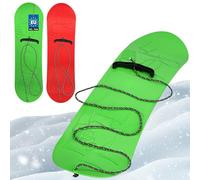 KOTARBAU® 2 Piezas Tabla Snowboard Niño - PVC - 68x20 cm - Rojo & Verde - Trineo Nieve - Deslizador Nieve - Trineo Niños - Snowboard sin Fijaciones - con Cuerda y Asa - Deslizador Resistente Ligero