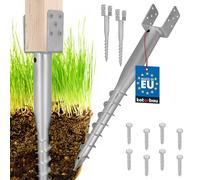 KOTARBAU® 2 pzas. soportes para postes en U para atornillar, 90 x 710 mm, acero galvanizado, manguito de impacto, manguito de impacto para suelo, base de poste, perno en U, anclaje de tierra, pica de