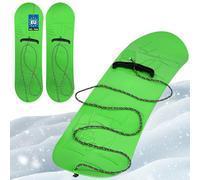 KOTARBAU® 2 pzas Tabla Snowboard Niño - PVC - 68x20cm - Verde - Trineo Nieve - Deslizador Nieve - Trineo Niños - Snowboard sin Fijaciones - con Cuerda y Asa - Ergonómica - Deslizador Resistente Ligero
