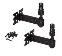 KOTARBAU® 2 Retenedores para contraventanas con cabeza giratoria, 68 mm, Acero en acabado en negro, Rústico, Tope contraventana para atornillar, Sujeta puertas, 2 UNIDADES