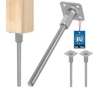 KOTARBAU® 2 soportes para postes, altura ajustable, 80 x 330 mm, acero galvanizado, anclaje para suelo, soporte para postes, base estable, pie de apoyo estable, anclaje vertical de acero ajustable