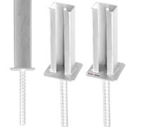 KOTARBAU® 2 soportes para postes de hormigón, para postes de valla, 60 x 40 mm, manguito de suelo con acero galvanizado, con anclaje de hormigón, anclaje para postes, accesorios de valla de doble