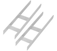 KOTARBAU® 2 soportes para postes en H para hormigón, 140 mm/600 mm, anclajes en H de acero galvanizado plateado, anclaje para postes, zapatos con anclaje de hormigón, soporte de acero, anclaje de