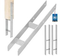 KOTARBAU® 2 soportes para postes en H para hormigón, 80 mm/600 mm, anclajes en H de acero galvanizado plateado, anclaje para postes, zapatos de apoyo, con anclaje de hormigón, soporte de acero
