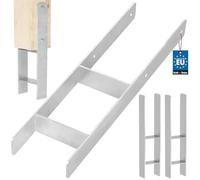 KOTARBAU® 2 soportes para postes en H para hormigón de 150 mm/600 mm, anclajes en H de acero galvanizado plateado, anclaje para postes, zapatos con anclaje de hormigón, soporte de acero, anclaje de