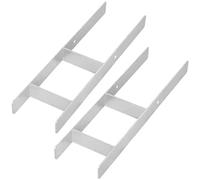 KOTARBAU® 2 soportes para postes en H para hormigón de 160 mm/600 mm, anclajes en H de acero galvanizado plateado, anclaje para postes, zapatos con anclaje de hormigón, soporte de acero, anclaje de