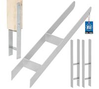 KOTARBAU® 2 soportes para postes en H para hormigón de 90 mm/600 mm, anclajes en H de acero galvanizado plateado, anclaje para postes, zapatos de apoyo, con anclaje de hormigón, soporte de acero