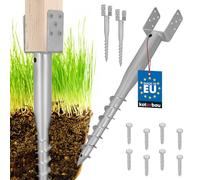 KOTARBAU® 2 soportes para postes en U para atornillar, 100 x 720 mm, acero galvanizado, casquillo de impacto para suelo, base de poste, perno en U, anclaje de tierra, pica de tierra, ancla, postes de