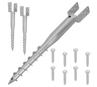 KOTARBAU® 2 soportes para postes en U para atornillar, 80 x 710 mm, acero galvanizado, casquillo de impacto, casquillo de impacto para suelo, base de poste, perno en U, anclaje de tierra, pica de