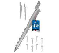 KOTARBAU® 2 soportes para postes para atornillar, L 735 mm, acero galvanizado, manguito de impacto para suelo, base de poste, anclaje en L, anclaje de tierra, ancla, poste de madera, valla de jardín
