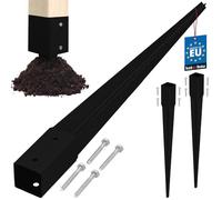 KOTARBAU® 2 soportes para postes para clavar, 46 x 46 x 600 mm, acero galvanizado con recubrimiento en polvo, anclajes para suelo, valla, valla de jardín, anclaje para suelo, manguitos de madera