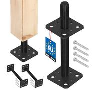 KOTARBAU® 2 soportes poste acero 80x80x250 mm antracita, casquillo insertable, regulable, atornillable y anclaje al suelo.