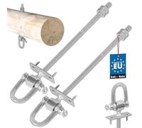 KOTARBAU® 2 uds Gancho Columpio - Acero Galvanizado - M12 x 190 mm - Perchas para Columpio - Plata - Con Grillete y Espinas - Rosca para Madera - Ganchos de Seguridad para Saco de Boxeo