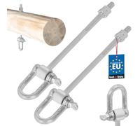 KOTARBAU® 2 uds Gancho Columpio - Acero Galvanizado - M12 x 200 mm - Perchas para Columpio - Plata - con Grillete - Rosca para Madera - Ganchos de Seguridad para Saco de Boxeo