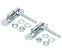 KOTARBAU® 2 x Bisagra de Puerta Ajustable, Pernio con Bola, Ø24 / M12, Acero Galvanizado, Rosca, Bisagra con Placa para atornillar, Bisagra para Puertas y cancelas, 2 Unidades