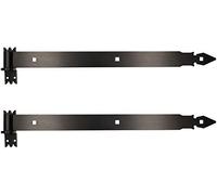 KOTARBAU® 2 x Bisagras para puertas, ventanas 600 mm, Gozne para atornillar + Quicio, Herraje para contraventanas, persianas, Acero inoxidable, Banda de acero, Negro, Bisagra de encaje, 2 UNIDADES
