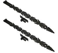 KOTARBAU® 2 x Bisagras para puertas y ventanas 800mm, Gozne para atornillar + Quicio, Herraje para contraventana, portones, verjas, Bisagra de acero, Bisagra decorativa negra, Bisagra de encaje, Retro