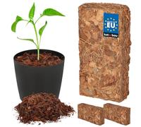 KOTARBAU® 2 x Bloques de Fibra de Coco Natural sin turba, Sustrato ecológico 2 x 500 g - 10 l, Sustrato Universal, Fibra Coco, Tierra para Plantas, Bloque de Fibre de Coco, 2 uds