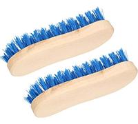 KOTARBAU® 2 x Cepillos en Forma de S 180 mm, Cepillo Limpiador, Cepillo Limpieza, Cepillo con Mango de Madera y cerdas de PVC, Cepillo para Limpiar, Cepillo Duro, 2 Unidades