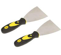 KOTARBAU® 2 x Espátulas para pintor, Espátulas de acero inoxidable 80 mm, con mango de goma, masilla, yeso, universal, 2 uds