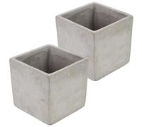 KOTARBAU® 2 x Macetas cuadradas de hormigón de 11 cm, Tiesto para plantas, Macetero de cemento para interiores, Diseño Minimalista, industrial, Maceta de piedra, Estilo moderno, Maceteros para plantas