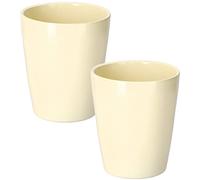 KOTARBAU® 2 x Macetero de cerámica para orquídeas H 150 mm, Maceta para orquídeas, Maceta de Ceramica, Tiesto de Flores y Plantas, Maceta Crema, Tiesto de cerámica esmaltada, Juego de Macetas