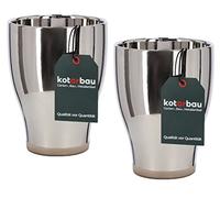KOTARBAU® 2 x Maceteros de cerámica para orquídeas H 170 mm, Maceta para orquídeas, Maceta plateada brillante, Tiesto para plantas, Macetas de ceramica, Maceta metálica, elegante, Efecto espejo, 2 UDS